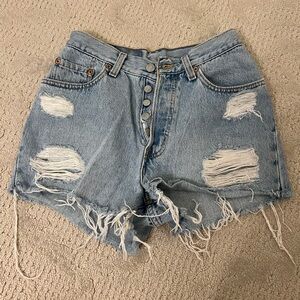 Vintage Levi high waisted cutoff Denim Shorts size 26